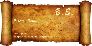Bucz Samu névjegykártya